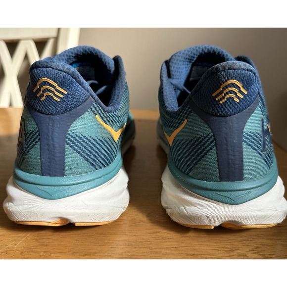 HOKA ONE ONE Clifton 9 Running Shoes Mens Size 12.5 Blue Orange 1127895 main image 5